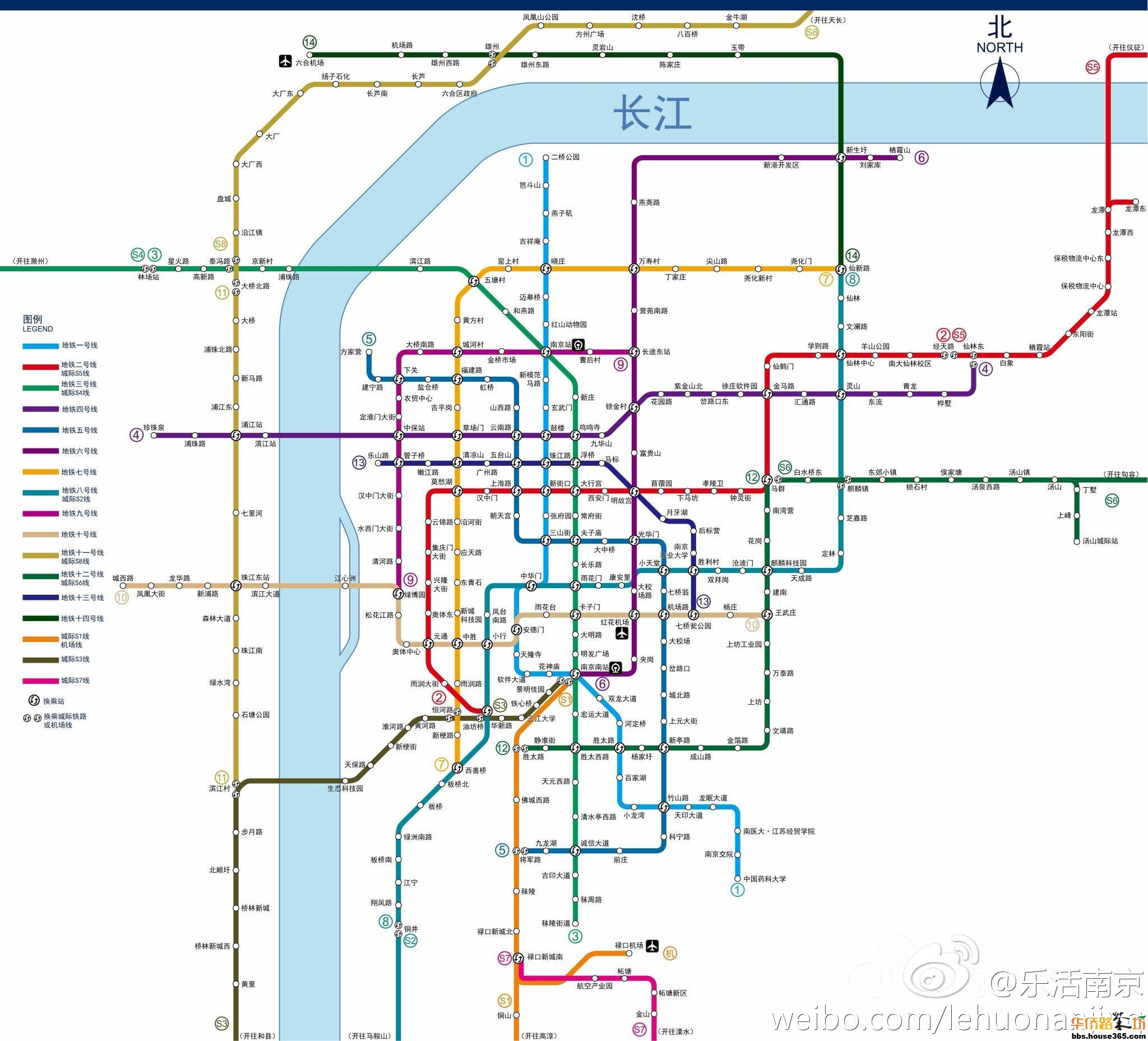 南京轨道交通线路图（2050+ / 2025+ / 运营版）_南京2020年地铁规划图 - 然妈网