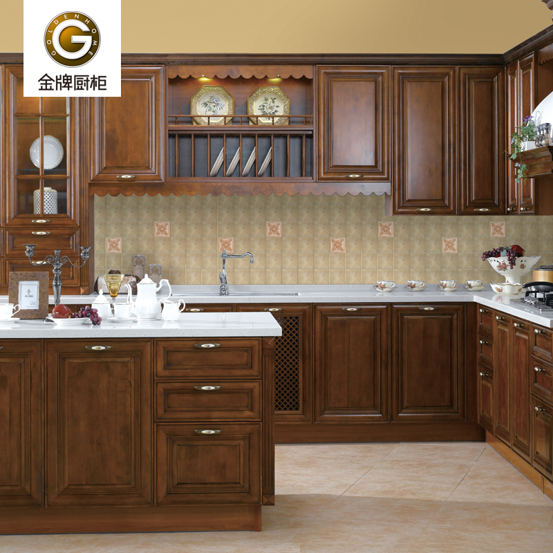 金牌厨柜之金牌厨柜西西里实木系列古典