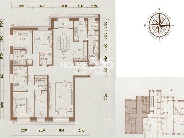 沈阳嘉里中心雅颂居沈阳嘉里中心雅颂居户型图 e户型 两室两厅两卫