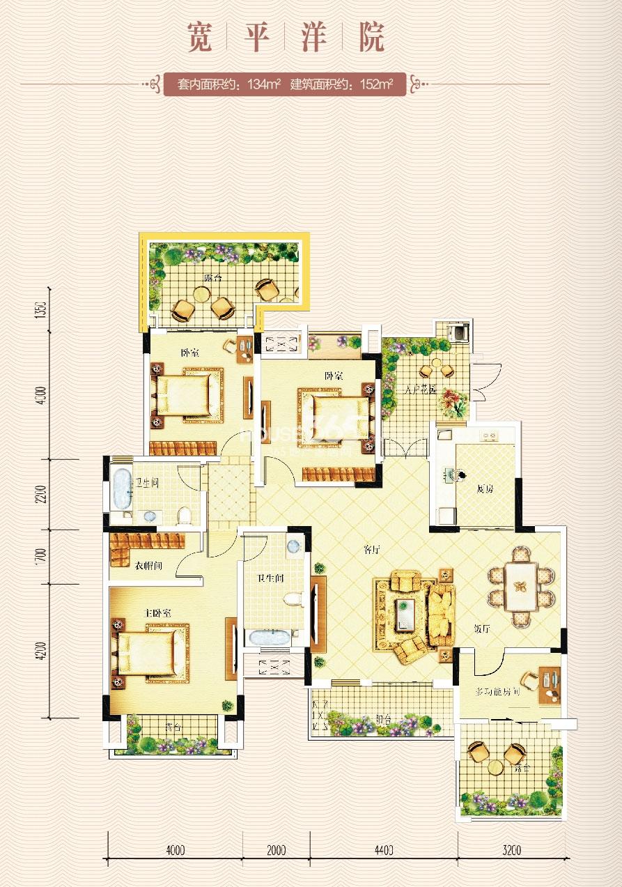 隆鑫鸿府一期b1栋跃层c3户型 3室2厅2卫1厨_重庆鸿府