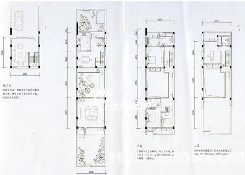 别墅联排二层设计图展示桐乡新楼盘住宅图片
