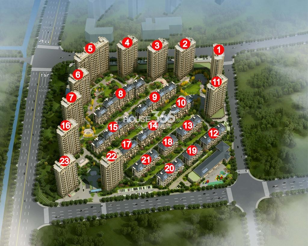 万泰城章小区鸟瞰图(楼幢编号)